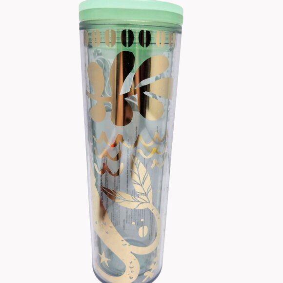 Starbucks Mermaid Scale Clear Acrylic Cold Cup Grande Tumbler 16 Fl Oz NEW - Picture 3 of 8